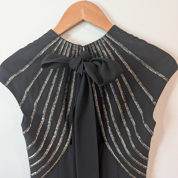 Escada Black Sheath Maxi Dress Mock Neck Gown Sz 34 - Picture 5 of 10